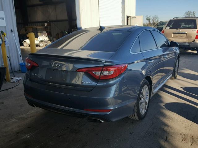 5NPE34AFXFH129513 - 2015 HYUNDAI SONATA SPO BLUE photo 4