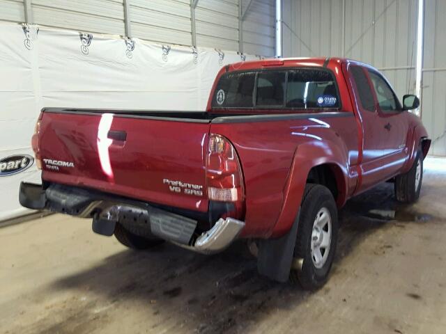 5TETU62N47Z380256 - 2007 TOYOTA TACOMA PRE RED photo 4