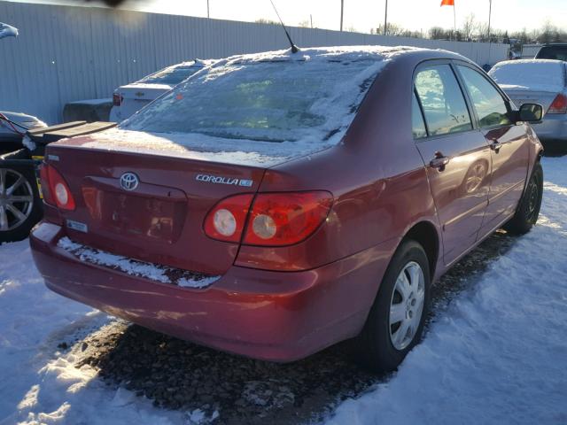 2T1BR32E75C422448 - 2005 TOYOTA COROLLA CE RED photo 4