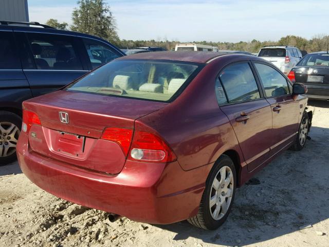 1HGFA16526L100223 - 2006 HONDA CIVIC LX BURGUNDY photo 4