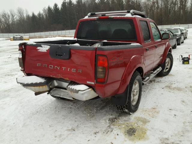 1N6ED27YX2C357377 - 2002 NISSAN FRONTIER C RED photo 4