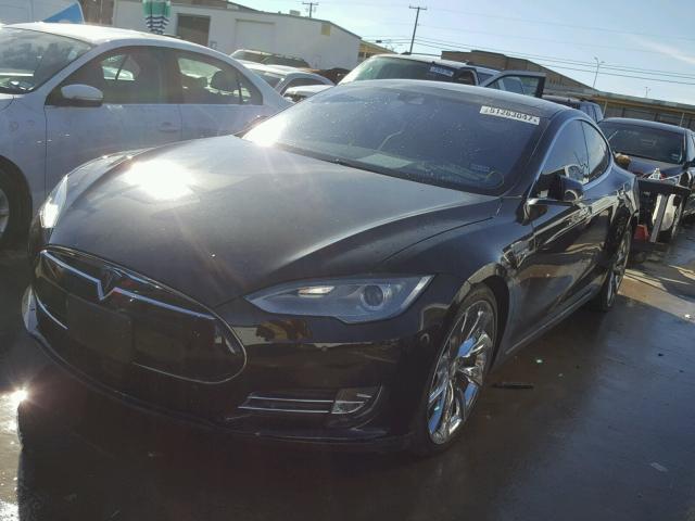 5YJSA1E42FF118648 - 2015 TESLA MODEL S BLACK photo 2