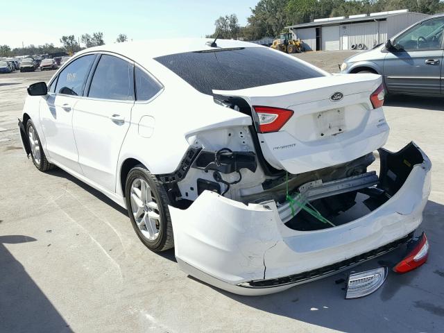 3FA6P0HDXER224595 - 2014 FORD FUSION SE WHITE photo 3