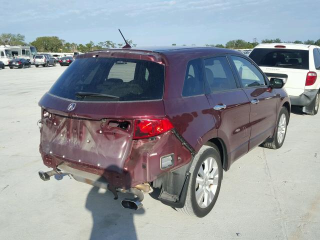 5J8TB2H29BA006953 - 2011 ACURA RDX BURGUNDY photo 4