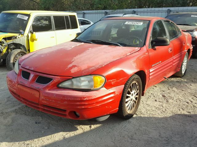 1G2NF52TX1M615985 - 2001 PONTIAC GRAND AM S RED photo 2