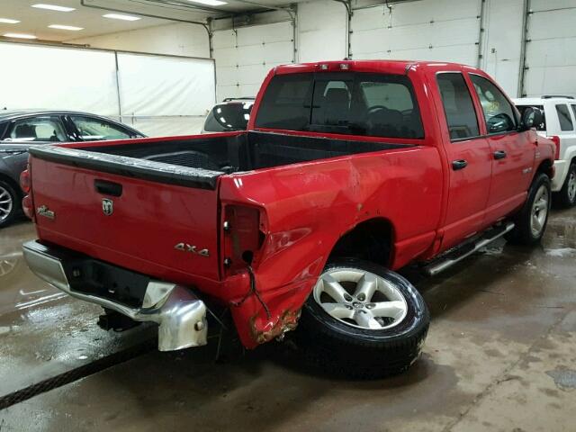 1D7HU18288S548692 - 2008 DODGE RAM 1500 S RED photo 4