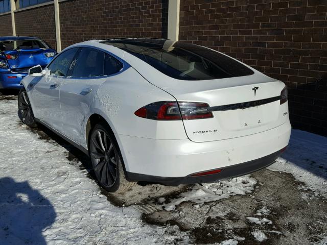 5YJSA4H47FF092853 - 2015 TESLA MODEL S P8 WHITE photo 3