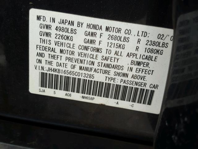 JH4KB16565C013285 - 2005 ACURA RL GRAY photo 10