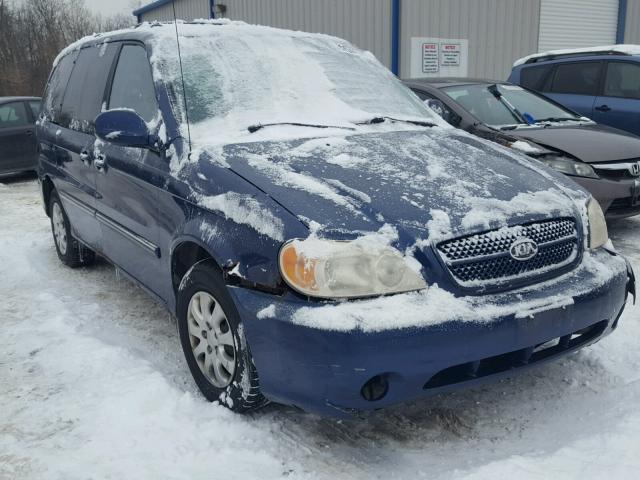 KNDUP131456613265 - 2005 KIA SEDONA EX BLUE photo 1