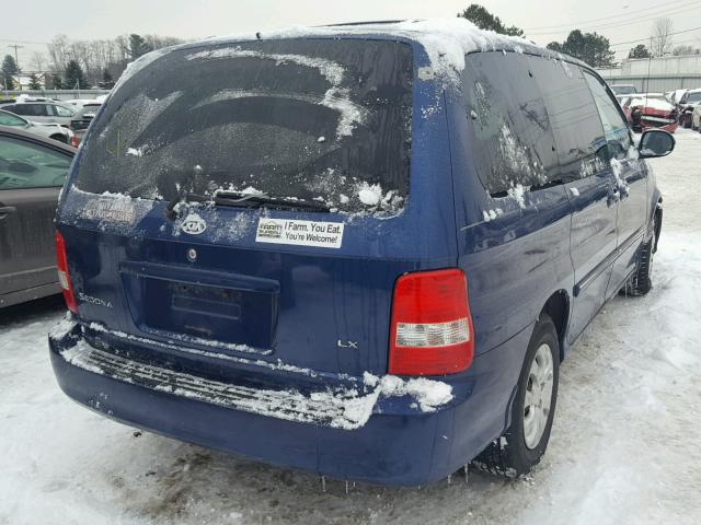 KNDUP131456613265 - 2005 KIA SEDONA EX BLUE photo 4