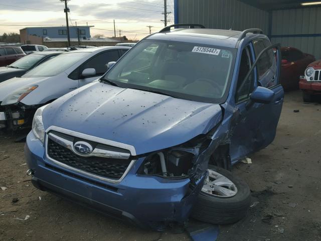JF2SJADC1FH488001 - 2015 SUBARU FORESTER 2 BLUE photo 2