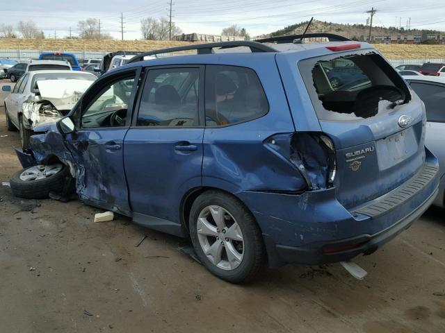 JF2SJADC1FH488001 - 2015 SUBARU FORESTER 2 BLUE photo 3