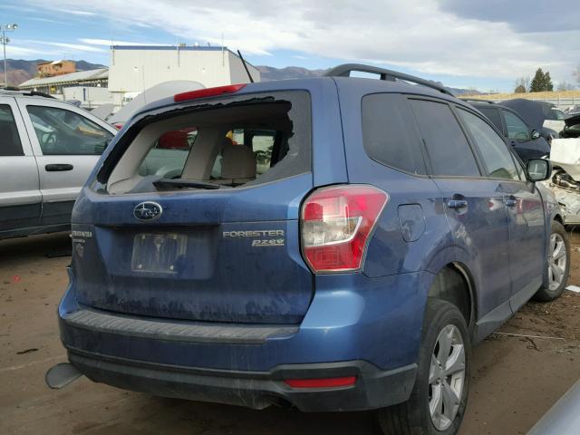 JF2SJADC1FH488001 - 2015 SUBARU FORESTER 2 BLUE photo 4