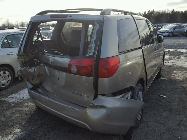 5TDZA29C36S488587 - 2006 TOYOTA SIENNA CE BEIGE photo 4