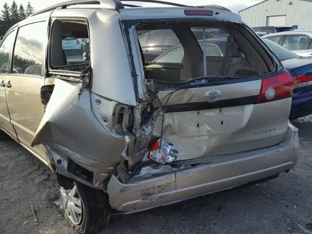 5TDZA29C36S488587 - 2006 TOYOTA SIENNA CE BEIGE photo 9