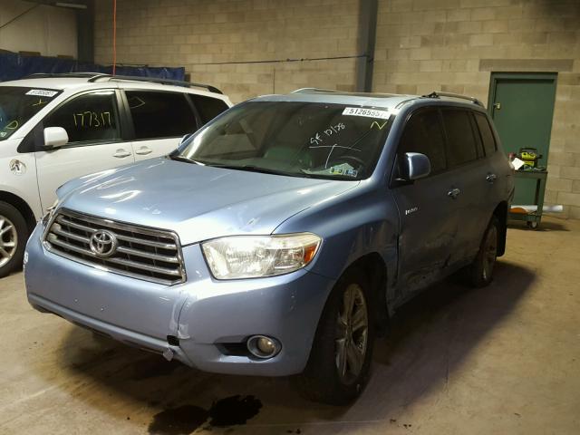 JTEES42A282083889 - 2008 TOYOTA HIGHLANDER BLUE photo 2