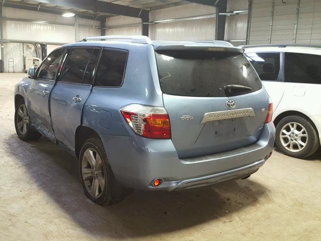 JTEES42A282083889 - 2008 TOYOTA HIGHLANDER BLUE photo 3