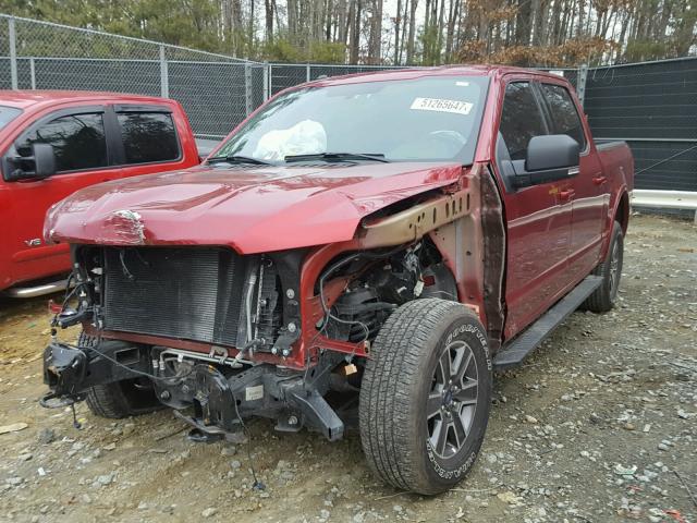 1FTEW1EF4HFA42607 - 2017 FORD F150 SUPER RED photo 2