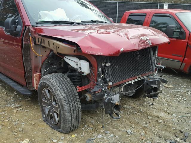 1FTEW1EF4HFA42607 - 2017 FORD F150 SUPER RED photo 9