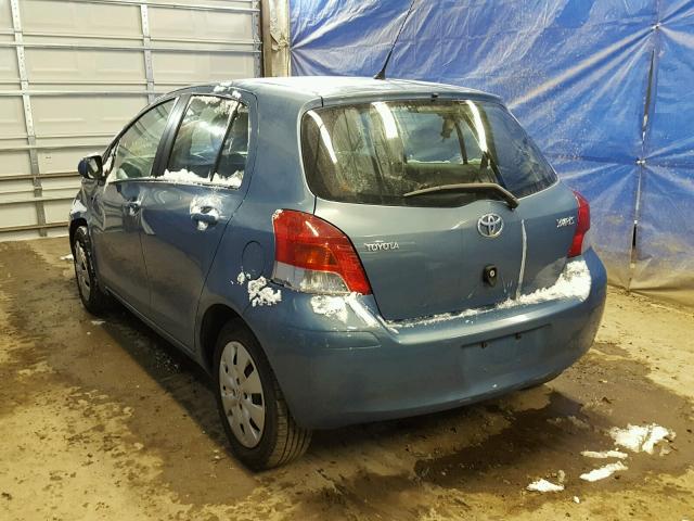 JTDKT4K33A5320965 - 2010 TOYOTA YARIS BLUE photo 3