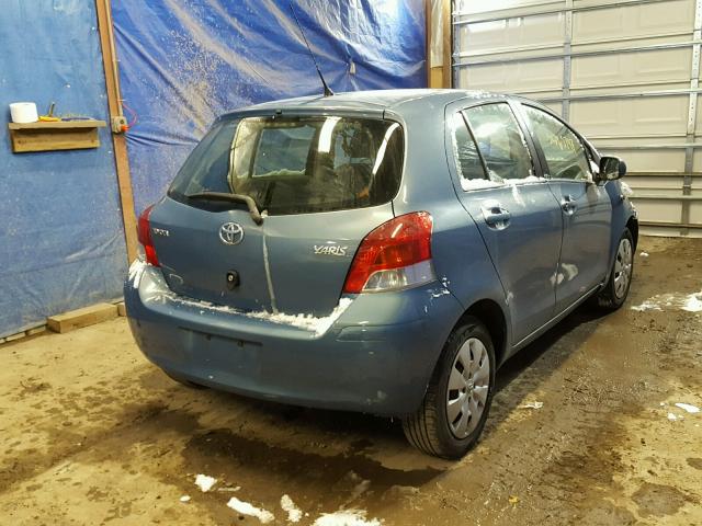 JTDKT4K33A5320965 - 2010 TOYOTA YARIS BLUE photo 4