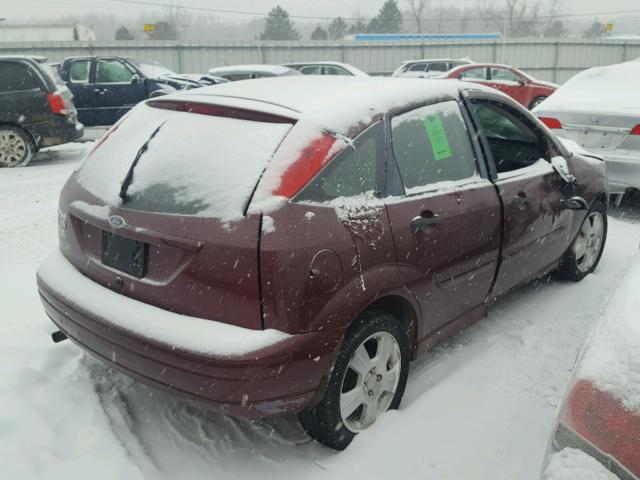 1FAHP37N57W346429 - 2007 FORD FOCUS ZX5 BURGUNDY photo 4