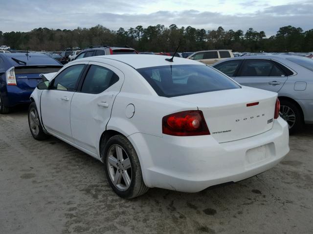 1C3CDZABXDN589383 - 2013 DODGE AVENGER SE WHITE photo 3