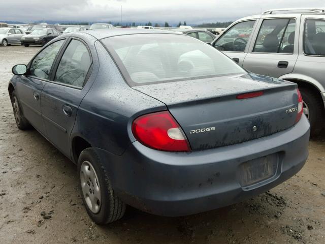 1B3ES26C62D549471 - 2002 DODGE NEON BLUE photo 3