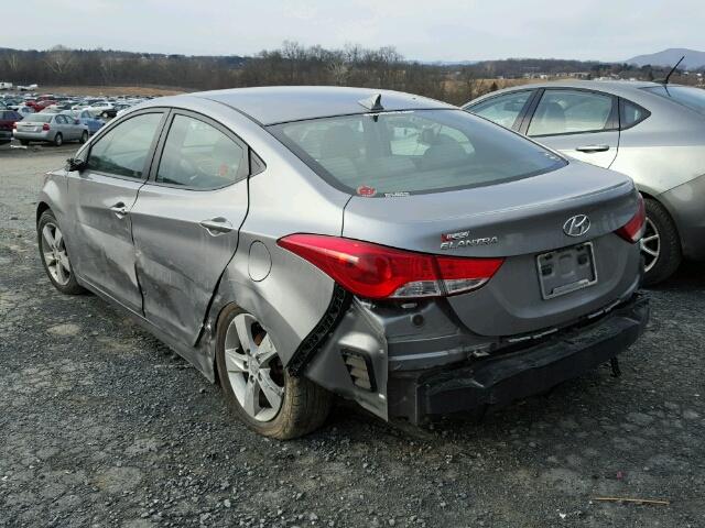 KMHDH4AE2CU395531 - 2012 HYUNDAI ELANTRA GL GRAY photo 3