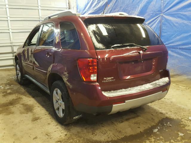 2CKDL43F886301434 - 2008 PONTIAC TORRENT MAROON photo 3