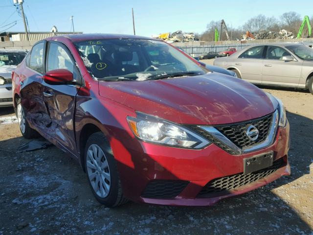 3N1AB7AP9HY250392 - 2017 NISSAN SENTRA S RED photo 1