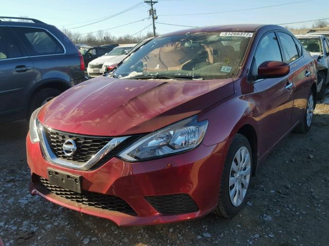 3N1AB7AP9HY250392 - 2017 NISSAN SENTRA S RED photo 2