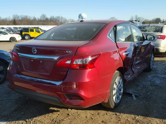 3N1AB7AP9HY250392 - 2017 NISSAN SENTRA S RED photo 4