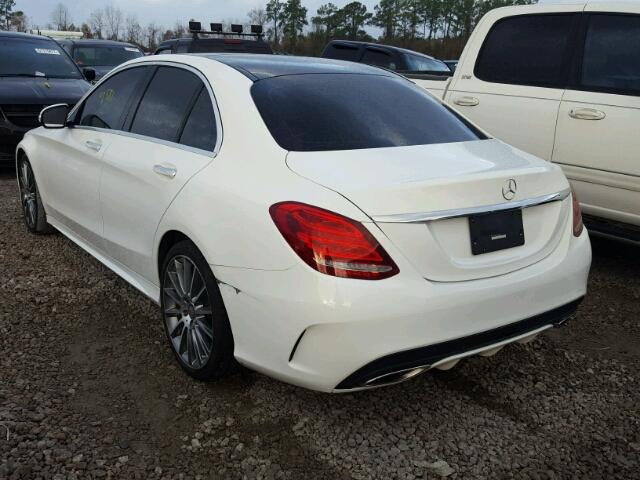 55SWF4JB8FU046698 - 2015 MERCEDES-BENZ C 300 WHITE photo 3