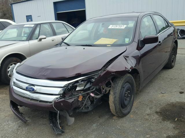 3FAHP0HA6BR252677 - 2011 FORD FUSION SE BURGUNDY photo 2