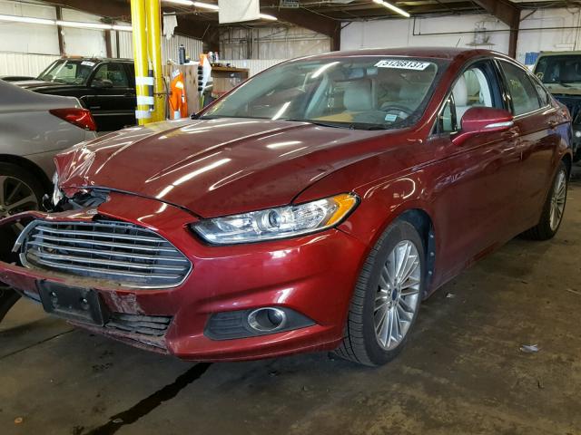 3FA6P0H98DR190036 - 2013 FORD FUSION SE RED photo 2