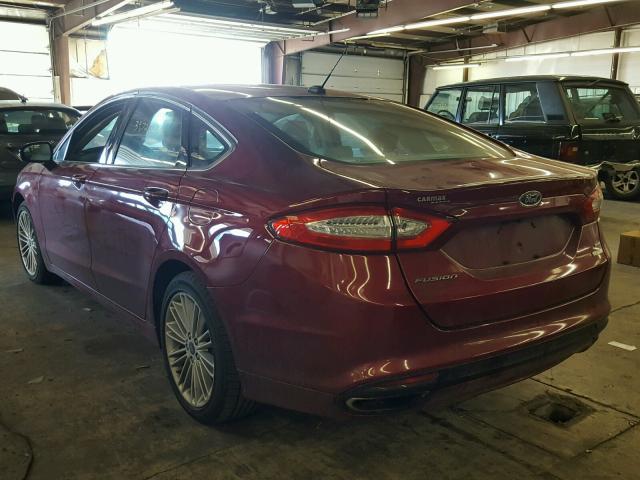 3FA6P0H98DR190036 - 2013 FORD FUSION SE RED photo 3