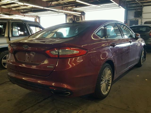 3FA6P0H98DR190036 - 2013 FORD FUSION SE RED photo 4