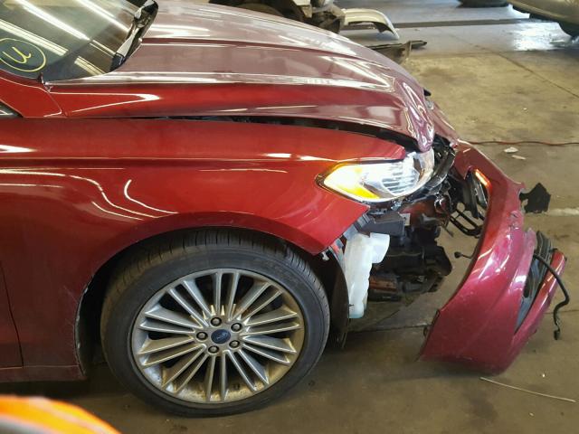 3FA6P0H98DR190036 - 2013 FORD FUSION SE RED photo 9