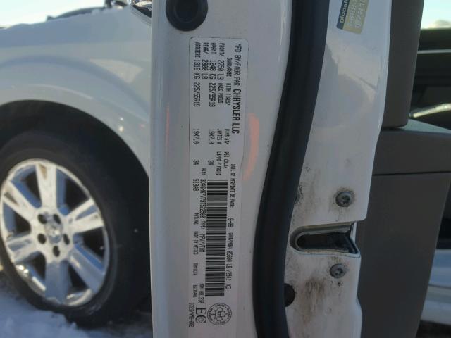 3D4GH67V79T522560 - 2009 DODGE JOURNEY R/ WHITE photo 10