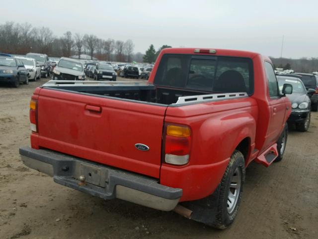 1FTYR10C5WPB61405 - 1998 FORD RANGER RED photo 4