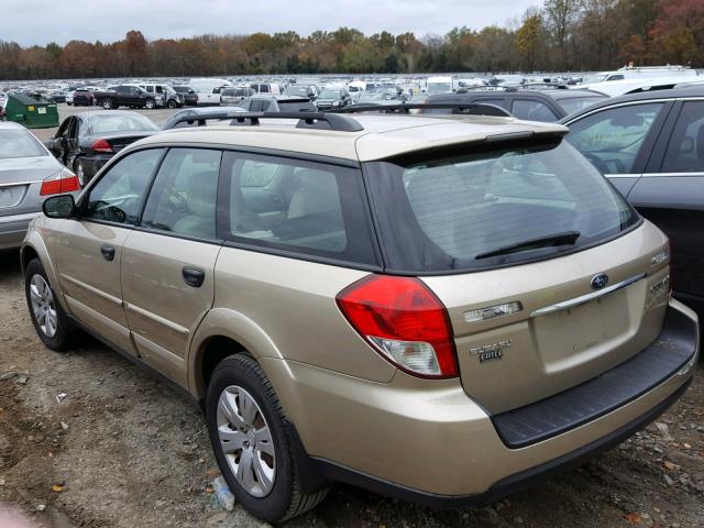 4S4BP60C997319625 - 2009 SUBARU OUTBACK GOLD photo 3