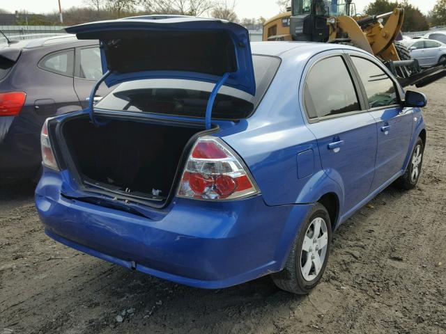 KL1TD56667B045766 - 2007 CHEVROLET AVEO BASE Niebieski zdjęcie 4