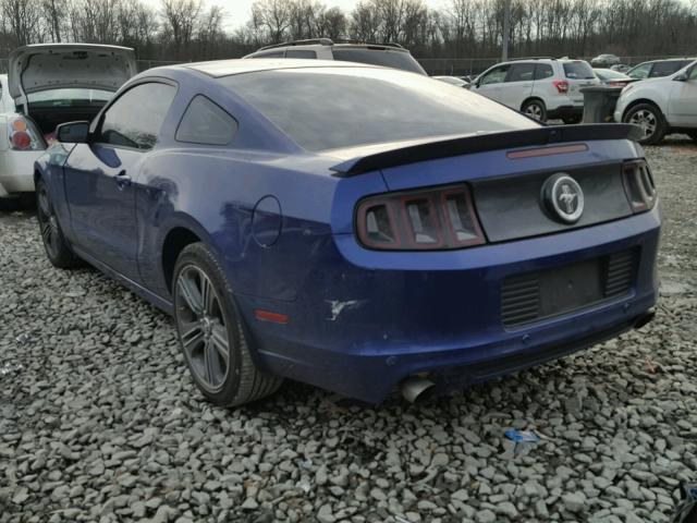 1ZVBP8AM1D5211623 - 2013 FORD MUSTANG BLUE photo 3