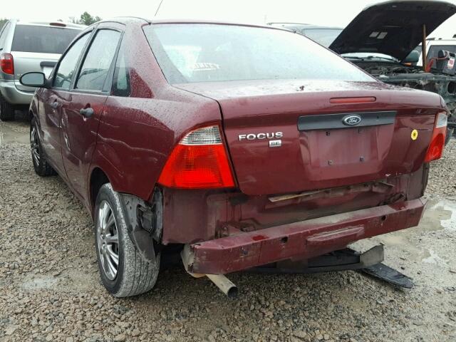 1FAHP34N07W316212 - 2007 FORD FOCUS ZX4 MAROON photo 3