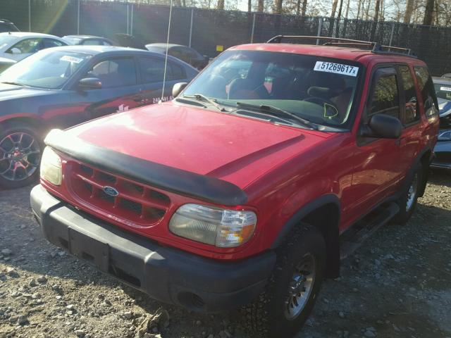 1FMYU22E2XUB16276 - 1999 FORD EXPLORER RED photo 2