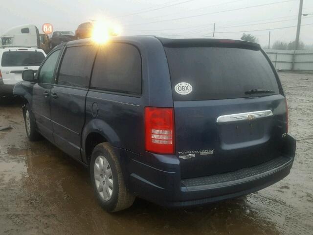 2A8HR44H98R643327 - 2008 CHRYSLER TOWN & COU BLUE photo 3