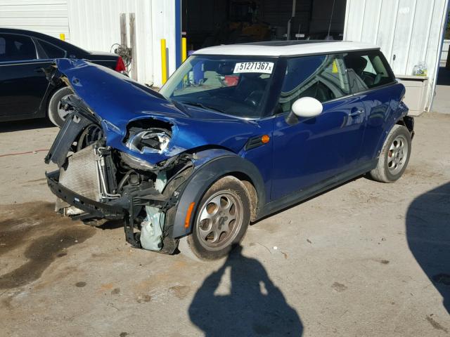 WMWSU3C54CT254770 - 2012 MINI COOPER BLUE photo 2