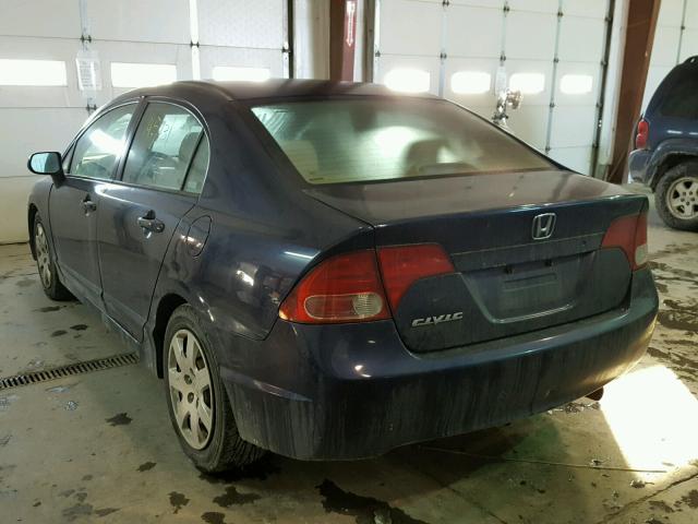 1HGFA16506L075368 - 2006 HONDA CIVIC LX BLUE photo 3