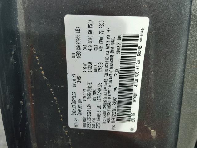 1D7KS28C06J193207 - 2006 DODGE RAM 2500 S SILVER photo 10